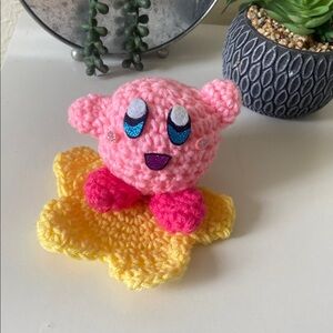 Crochet Kirby Amigurumi and star coaster